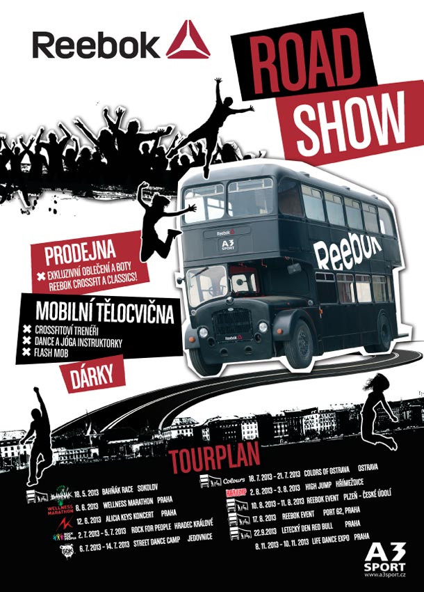 Reebok Double Decker jede na roadshow a vy můžete získat slevu na REEBOK ve výši 30% 