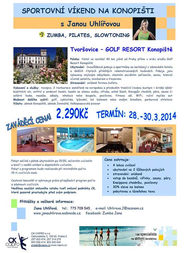Sportovní víkend na Konopišti a Janou Uhlířovou