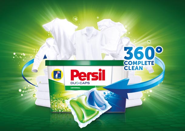 Nové Persil Duo-Caps a Persil Power-Mix Caps 360° s technologií Komplete Clean