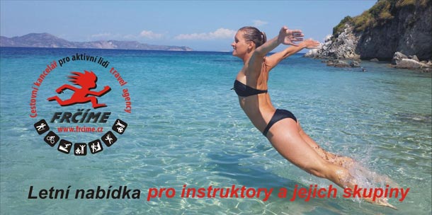 Právě nyní je čas postarat se o cvičební zájezd pro vaše klienty na příští rok. Vše vám zajistí CK FRČÍME. Vy si vyděláte peníze za cvičení a navíc získáte pro sebe příjemnou dovolenou ZDARMA. Právě nyní je čas postarat se o cvičební zájezd pro vaše klienty na příští rok. Vše vám zajistí CK FRČÍME. Vy si vyděláte peníze za cvičení a navíc získáte pro sebe příjemnou dovolenou ZDARMA.