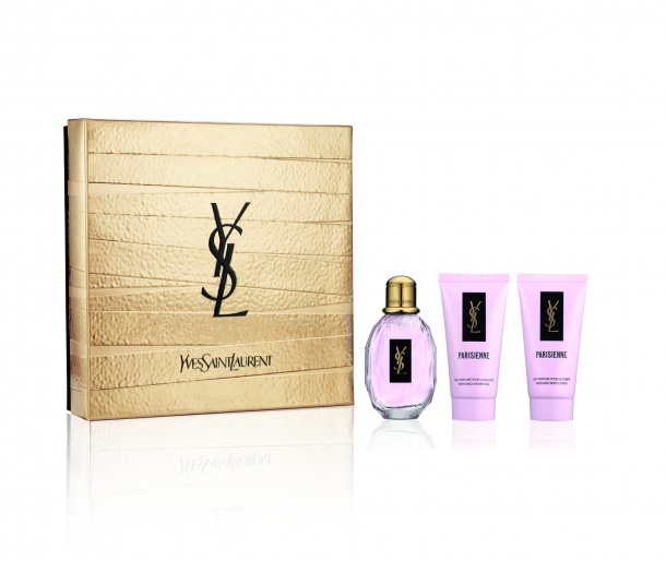Vánoční set PARISIENNE. Set se skládá z parfému PARISIENNE 50ml, sprchového gelu a tělového mléka. 