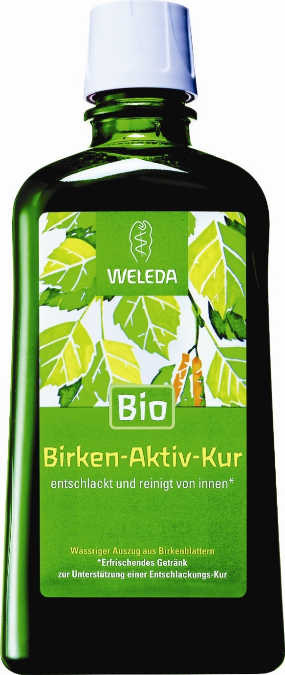 BIO Březová šťáva Weleda – napomáhá organismu při vylučování škodlivých látek. Pravidelné užívání této šťávy má blahodárné účinky na lidský organismus a dá se přirovnat k oživující zdravotní kúře. 